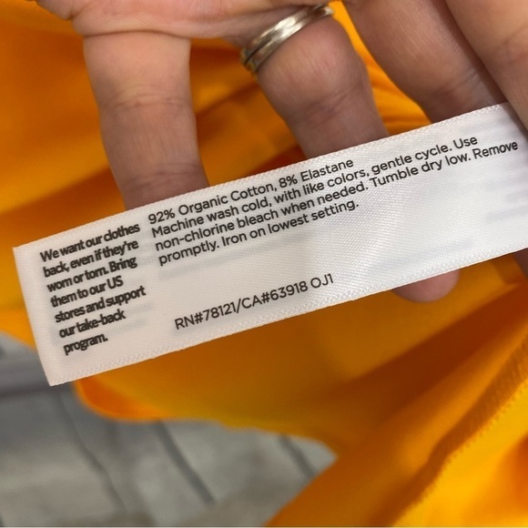 Eileen Fisher Size Small Mango Yellow Orange Crew Neck Pullover Dress Sleeveless - Picture 8 of 9